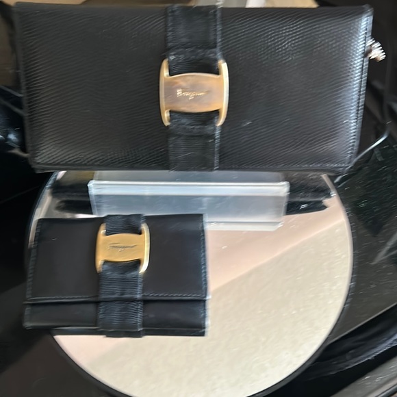 Salvatore Ferragamo Handbags - Authentic Ferragamo long leather wallet and key holder.